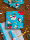 Blue Snoopy Christmas Wrapping Paper Roll Set of 3, 2m Each
