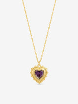 Next Jon Richard 14ct Real Gold Plated Heart Birthstone Pendant Dark Purple 16 inch Chain- Buy online at McGrocer