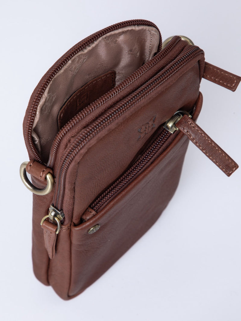 Lakeland Leather brown Harstone travel bag with cross-body strap (British brand)