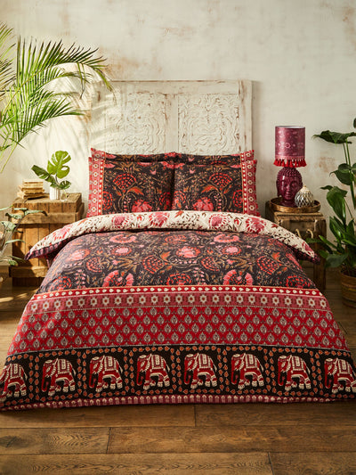 Joe Browns Purple Floral Bohemia Border Print Reversible Duvet Set