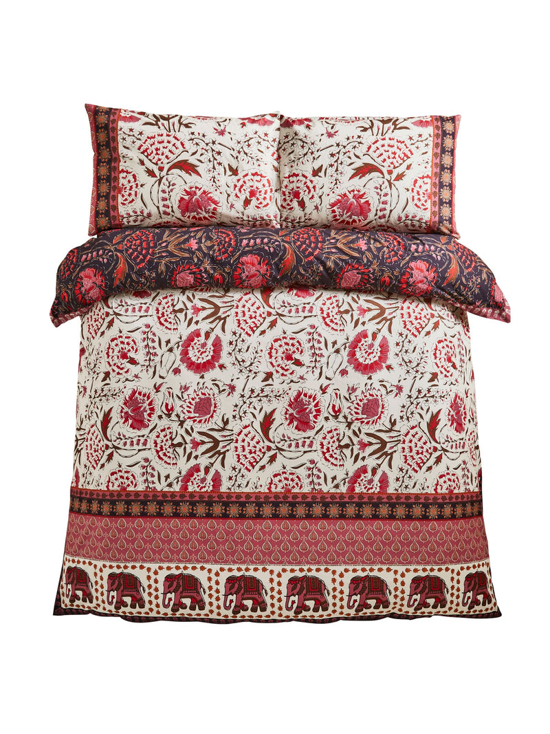 Joe Browns purple floral bohemia border print reversible duvet set, UK version