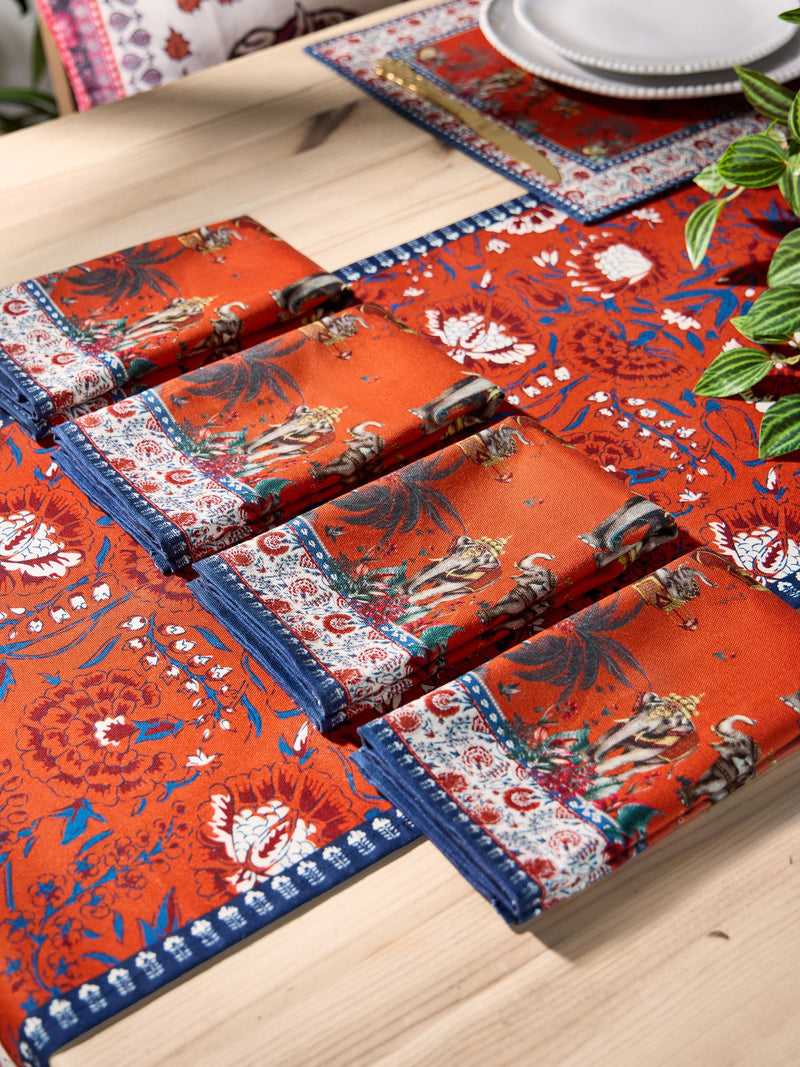 Joe Browns red Serene Bohemian napkins 4 pack, UK version