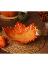 Next Country Living Orange Robin Leaf Ceramic Serving Bowl 27.5cm- Buy online at McGrocer