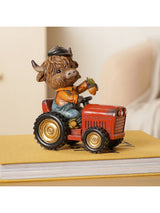 Next Country Living Brown Highland Cow on Tractor Ceramic Ornament 16cm- Buy online at McGrocer