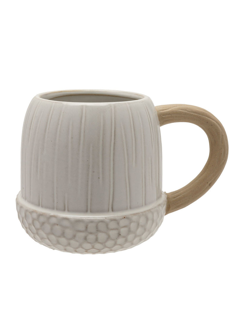 Country Living white acorn-shaped ceramic mugs set of 2 - British product