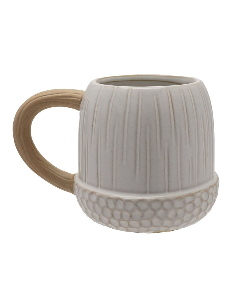 Country Living white acorn-shaped ceramic mugs set of 2 - British product