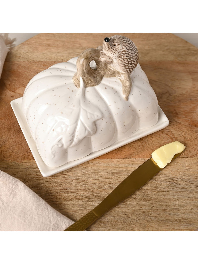Country Living White Hedgehog Butter Dish - British product