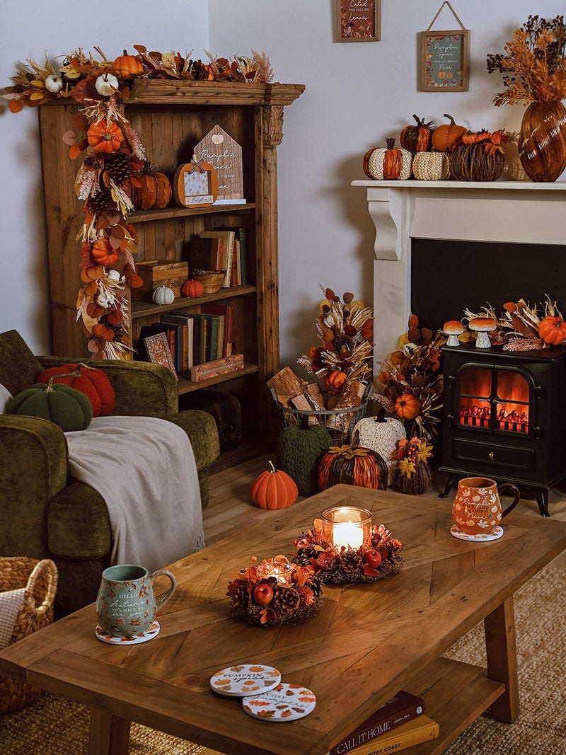 Country Living orange autumn spray decoration (British brand)