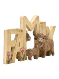 Country Living Highland cow family plaque, UK version