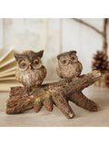 Country Living brown 2 owls on a branch ornament 12x11x5cm - British product