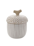 White small acorn ceramic storage jar - British product