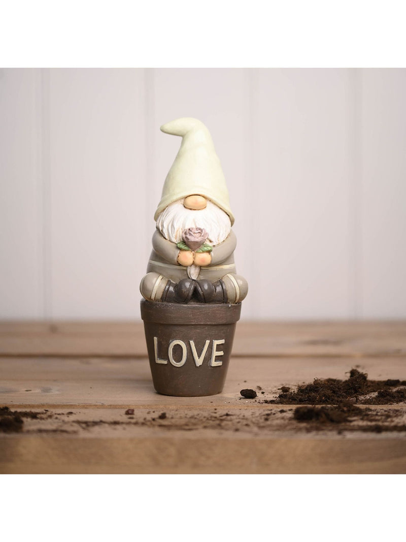 Country Living Grey Gonk On a Slogan Flower Pot Love