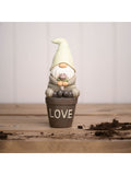 Country Living Grey Gonk On a Slogan Flower Pot Love