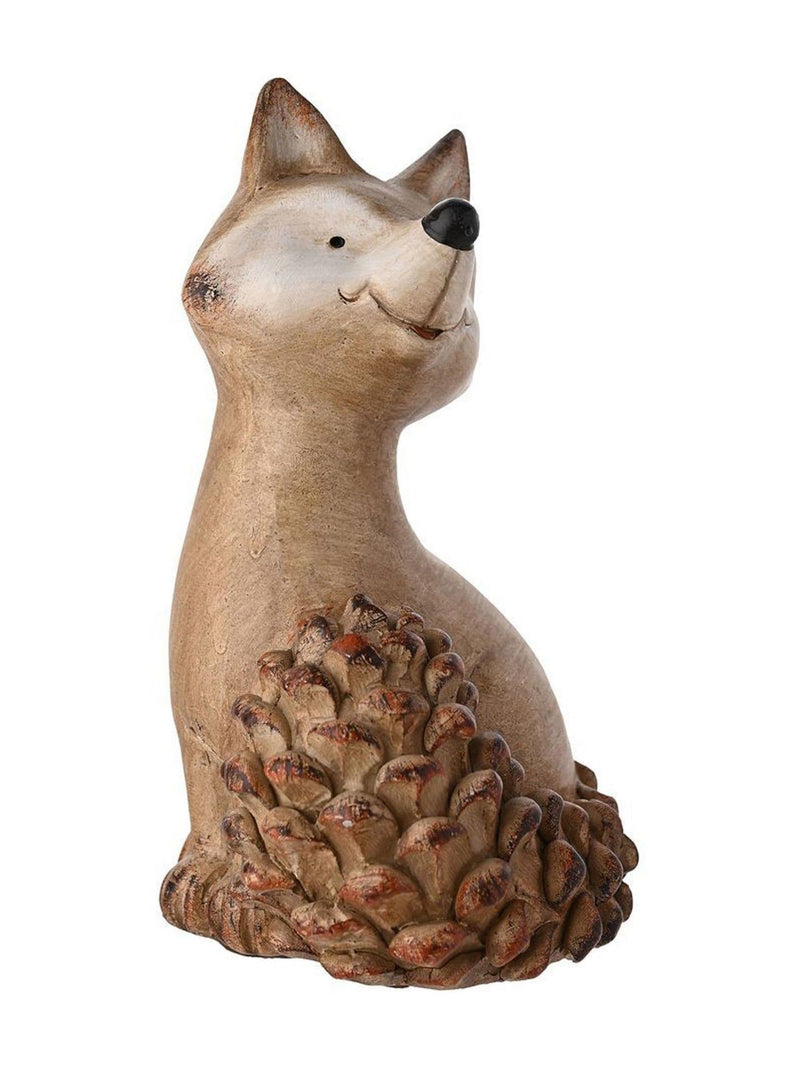 Country Living brown large wood effect resin fox ornament 21cm height - British product