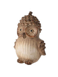 Country Living large brown wood-effect resin owl ornament - British product