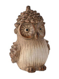 Country Living large brown wood-effect resin owl ornament - British product