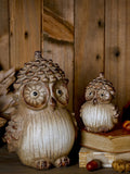 Country Living large brown wood-effect resin owl ornament - British product