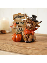 Next Country Living Brown Welcome to my Patch Highland Cow Resin Ornament 12cm- Buy online at McGrocer