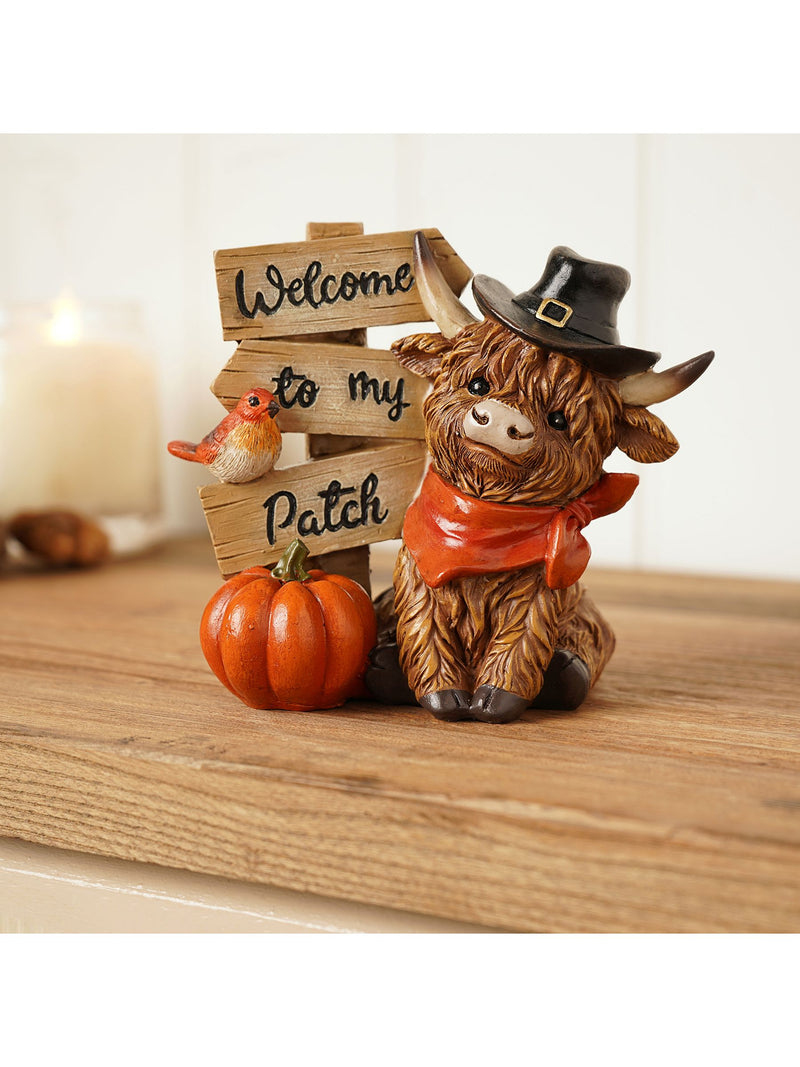 Country Living Brown Highland cow ornament 12cm - British product