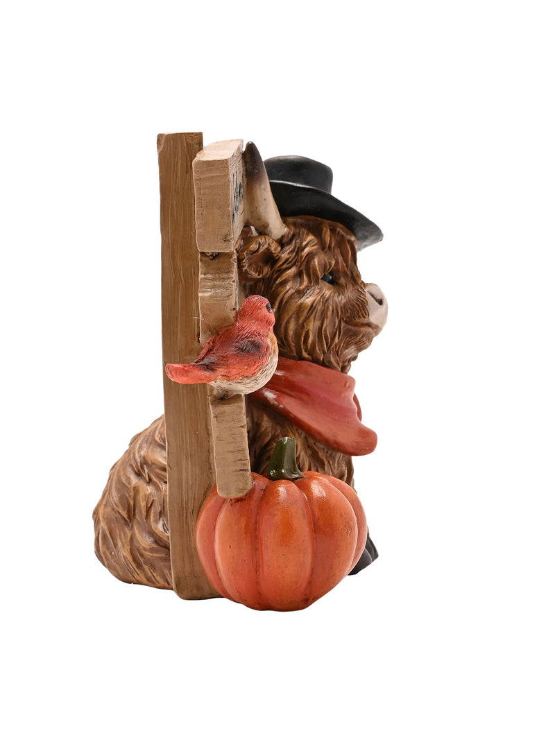 Country Living Brown Highland cow ornament 12cm - British product