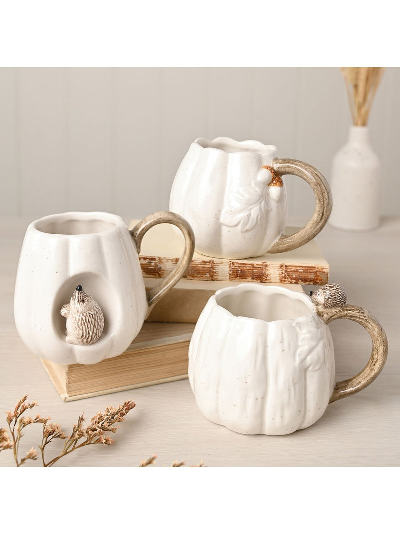 Country Living white hedgehog mug 9.5cm - British product