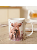 Next Country Living White Highland Cow and Calf Mug in Lidded Gift Box- Buy online at McGrocer