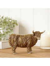 Next Country Living Brown Highland Cow Figurine Ornament- Buy online at McGrocer