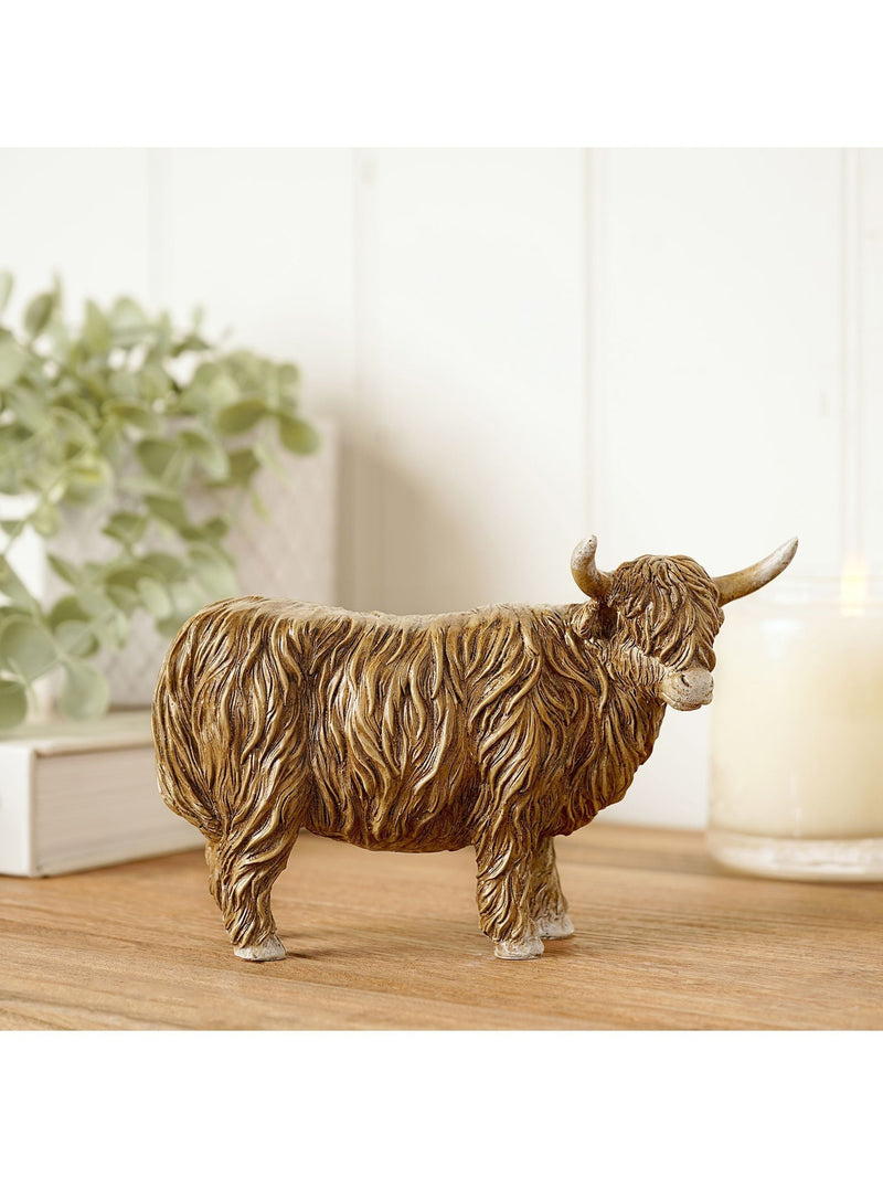 Country Living Brown Highland Cow Figurine ornament - British product