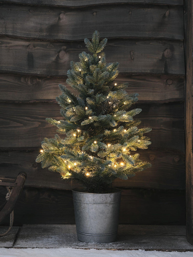 Lights4fun pre lit potted outdoor Christmas tree 90cm - British product