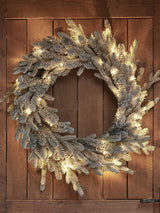 Next Lights4fun 60cm Pre Lit Outdoor Snowy Christmas Wreath- Buy online at McGrocer