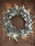 Lights4fun pre lit outdoor snowy Christmas wreath 60cm, UK version