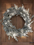 Lights4fun pre lit outdoor snowy Christmas wreath 60cm, UK version