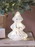 Lights4fun white glass LED Christmas tree decoration - imported from the UK