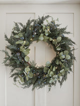 Next Lights4fun Pre Lit Berry and Pinecone Christmas Wreath 66cm- Buy online at McGrocer