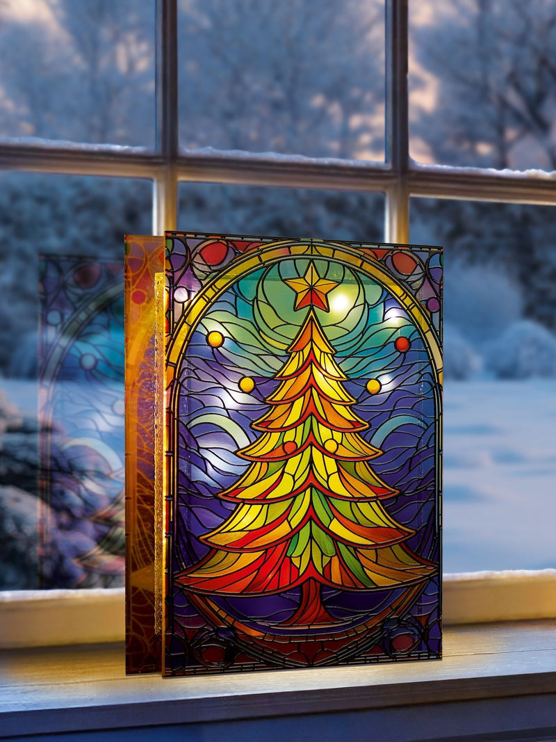 Premier Decorations LED stained glass tree 28cm - British product