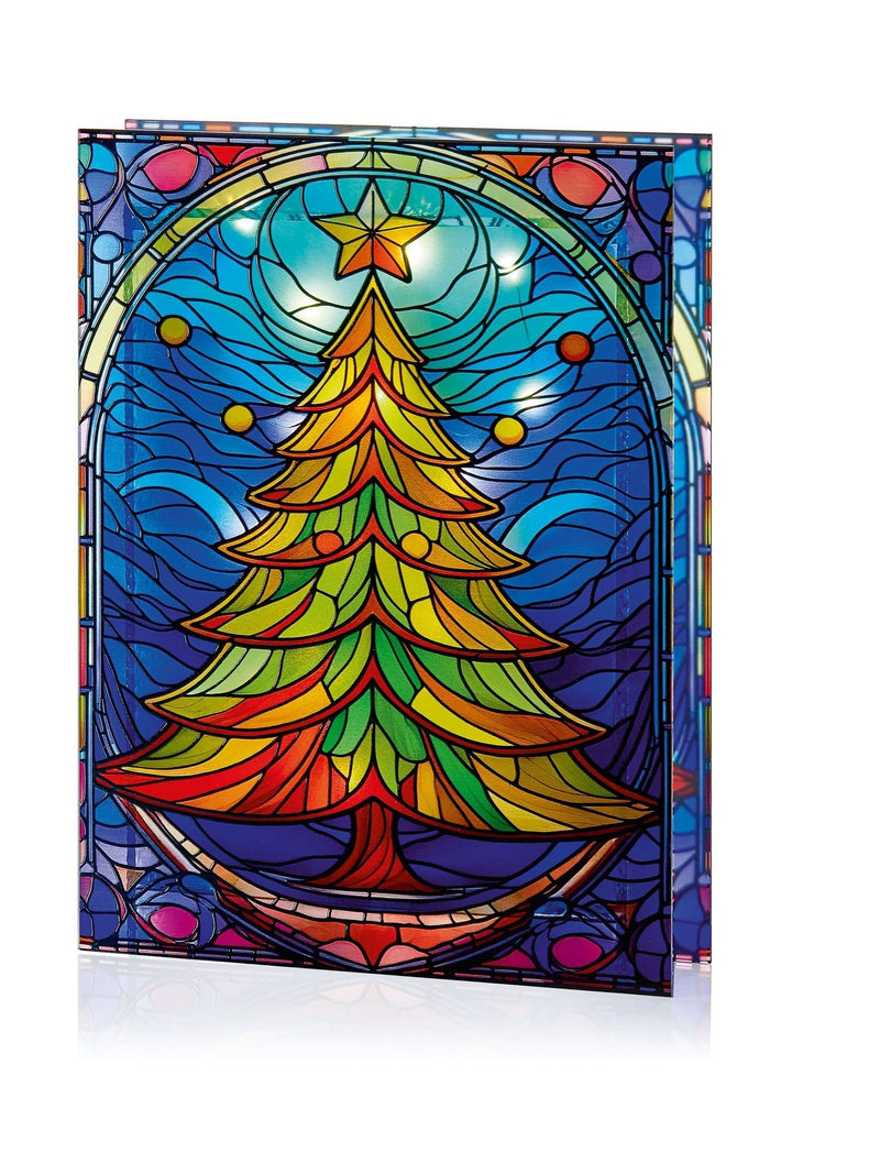 Premier Decorations LED stained glass tree 28cm - British product