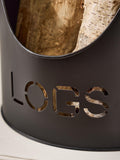 Dibor Black Country logs bucket with poker and tongs, imported from the UK