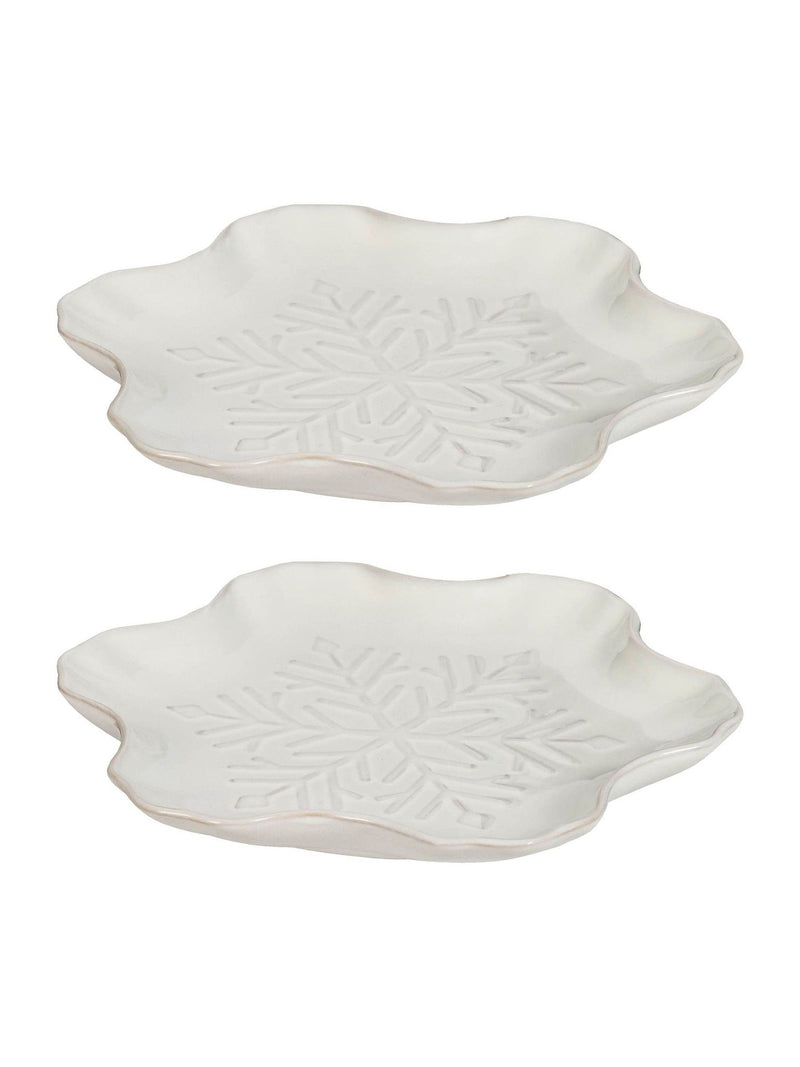 Dibor white snowflake dinner plates set of 2 (British brand)