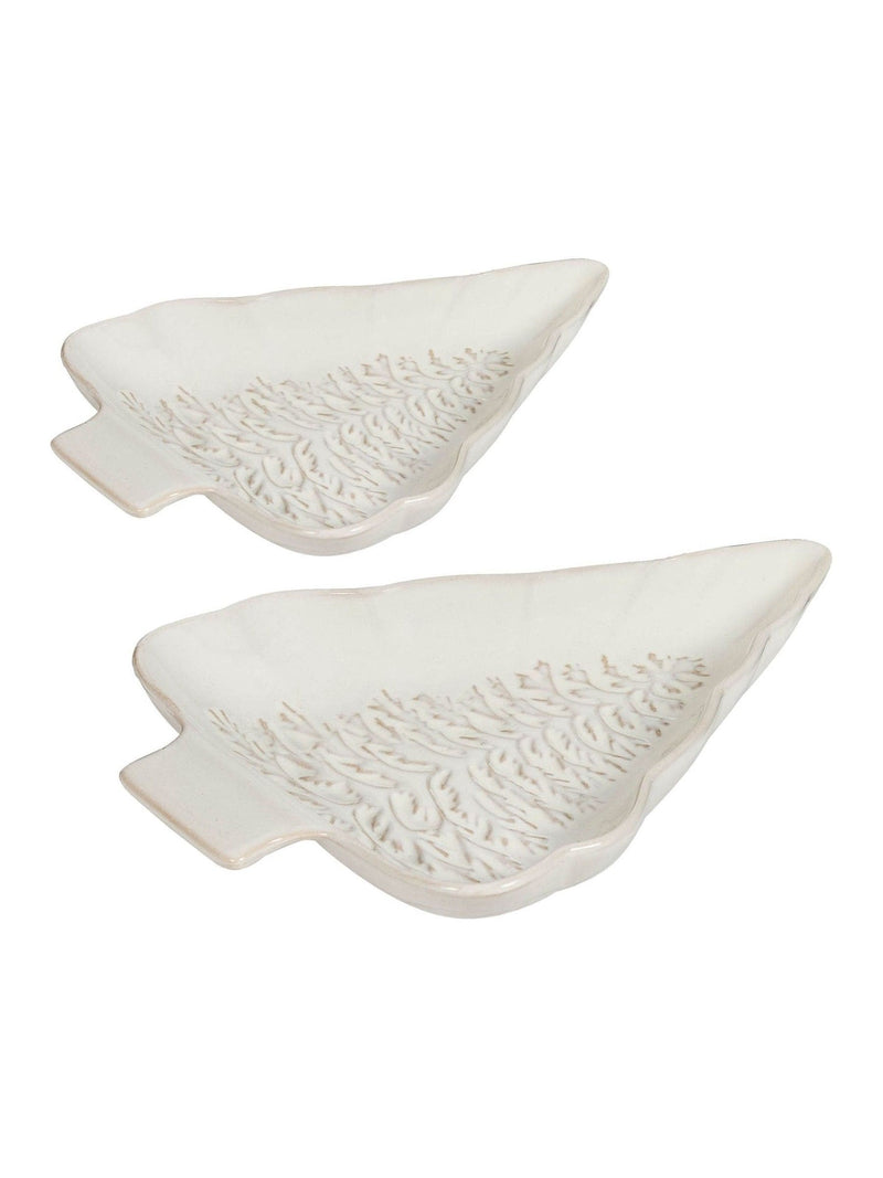 Dibor white ceramic tree side plates set of 2 - British product