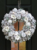 Next Dibor Morning Frost Christmas Wreath 33cm- Buy online at McGrocer