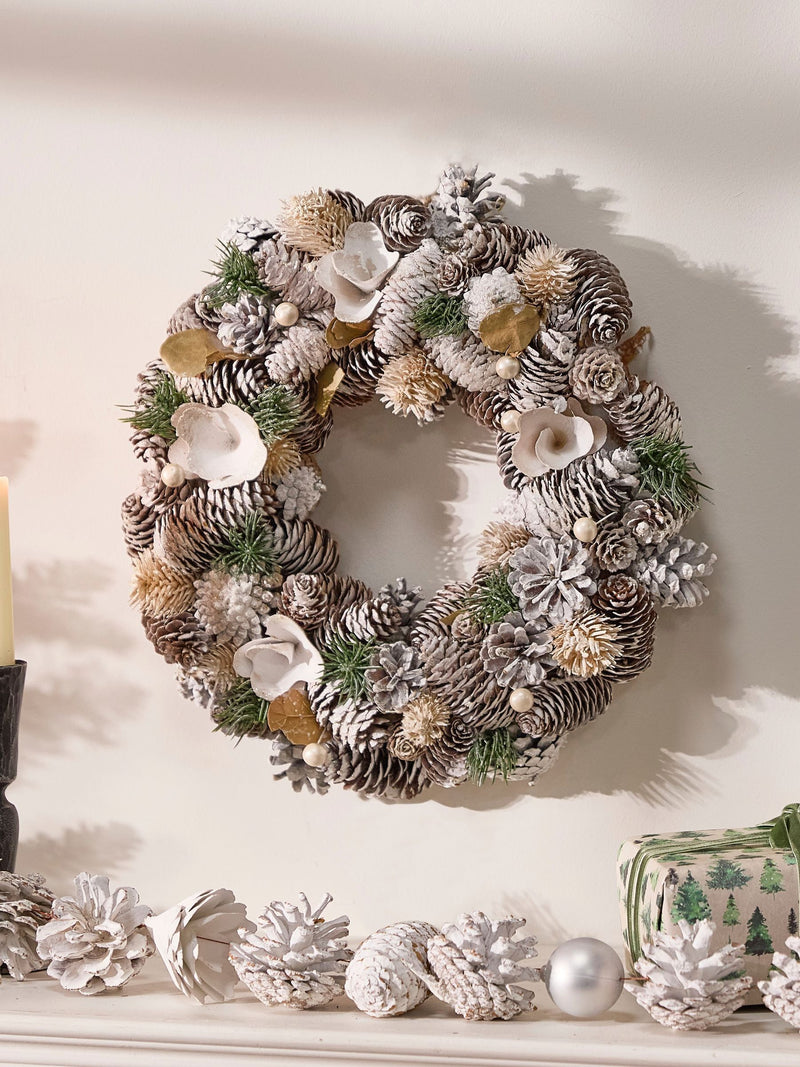 Dibor Morning Frost Christmas wreath 33cm - British product