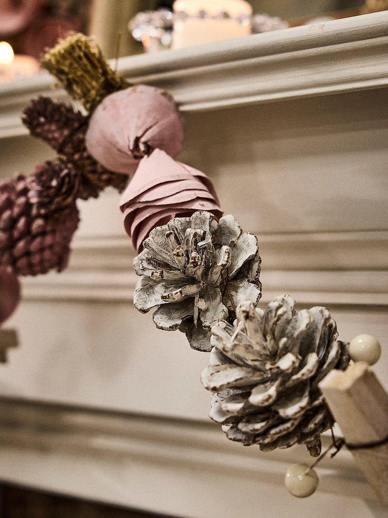 Dibor pink Christmas garland 120cm, UK version