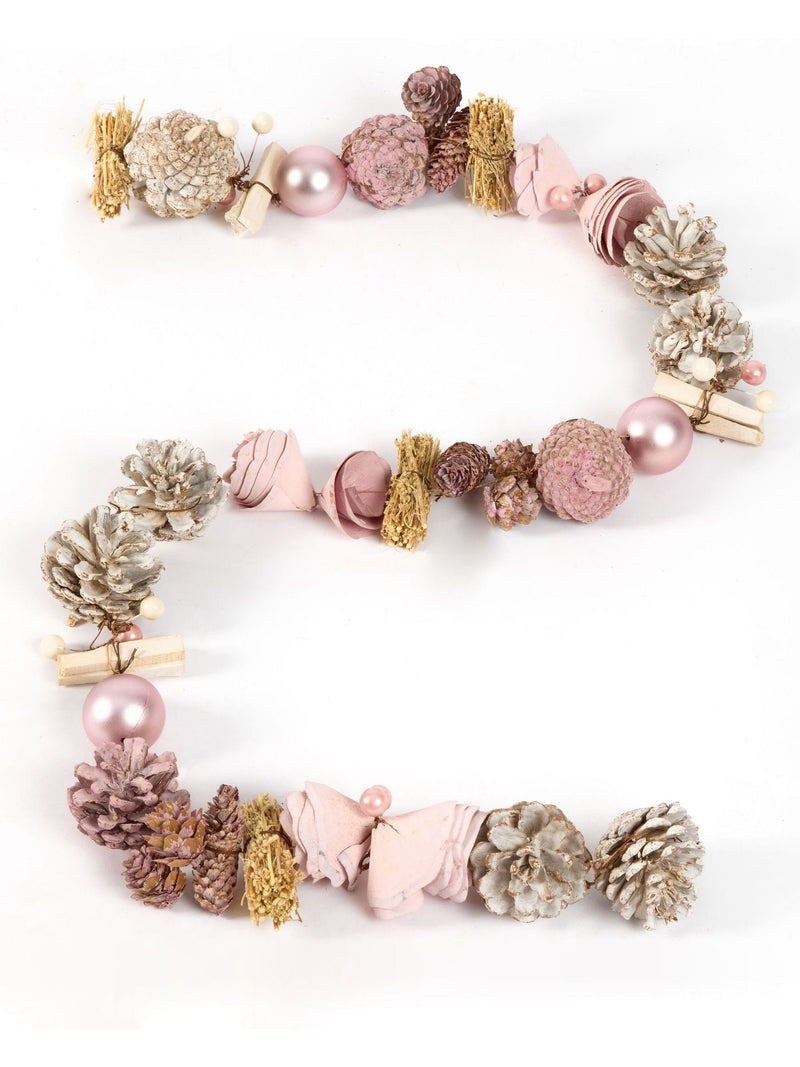 Dibor pink Christmas garland 120cm, UK version