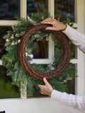 Dibor Snowdrift 42cm white Christmas wreath (British brand)