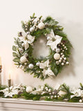 Dibor Snowdrift 42cm white Christmas wreath (British brand)