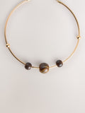 Caramel brown bead torque necklace, imported from the UK