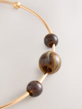 Caramel brown bead torque necklace, imported from the UK