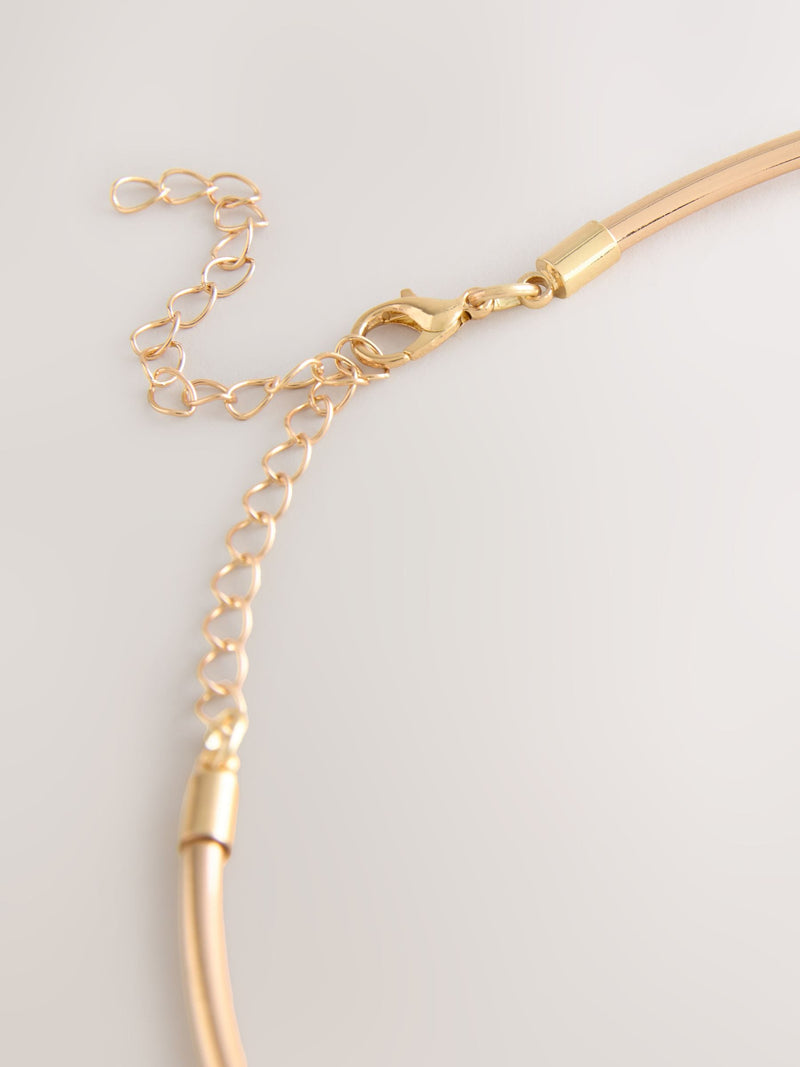 Caramel brown bead torque necklace, imported from the UK