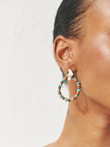 Next Turquoise Blue and Chocolate Brown Bead Hoop Earrings- Buy online at McGrocer