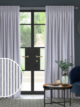 Next Next Blue Stitch Stripe Made to Measure Curtains- Buy online at McGrocer